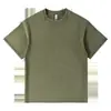 Fornecimento Exclusivo Transfronteiriço de Camiseta Masculina de Verão Pesada Cor Sólida Gola Redonda Manga Curta Lavada Vintage Ombro Caído Tamanho Europeu 280g Retrô