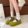 Zapatos Mary Jane de moda para mujer que aumentan la altura, con una sola correa, nuevos slip-on otoño 2026, puntera redonda, suela gruesa, bailarinas
