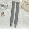 Calcetines sin pie a rayas verticales estilo ballet para mujer, Rodilleras finas de color sólido estilo Ins para primavera y verano, protección solar para habitaciones con aire acondicionado, Cubre calcetines de baile