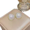 Pendientes de Perla de Algodón con Borde Dorado Estilo Francés para Mujer, Lujo Ligero, Gama Alta, Pendientes Vintage, Pendientes Nuevos con Estilo