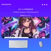 Tapete de Mesa Grande para Jogos com Parede de Grafite de Anime, Mouse Pad de Computador Alargado e Comprido, Tapete Antiderrapante para Teclado de Maratona de Jogos em Dormitório