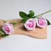 Rosa de simulación, 3 pequeñas rosas de franela, paquete para San Valentín, boda, decoración del hogar, flores falsas de simulación, transfronterizas