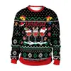 Europa y Estados Unidos 2024 transfronterizo nuevo Navidad Halloween impresión digital 3D moda para hombres y mujeres suéter de cuello redondo COS