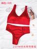 Conjunto de sutiã europeu e americano feminino com alça larga sexy push up beleza nas costas top tubo envolto no peito lingerie vazada transfronteiriça