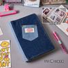 Álbum de Tarjetas Vintage Estilo Americano Álbum de Fotos de Hojas Sueltas de Mezclilla Álbum para Guardar Tarjetas Pequeñas DIY para Ídolos de Niñas Libreta de Bolsillos de Rejilla