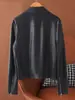 Nueva Chaqueta de Cuero Modelo 26 Otoño Nuevo Retro Clásico Americano Cordero Curtido Vegetal Fresca y Elegante Estilo Perezoso Abrigo de Moda