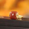 Anillo Yuexin de Plata Esterlina S925 con Jade Hetian Auspicioso Estilo Chino para Mujer Anillo Elegante para Combinar con Todo