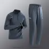 Ropa de Entrenamiento Media Cremallera para Hombre, Cálida con Forro de Forro Polar, Secado Rápido, Manga Larga, Top para Correr Otoño e Invierno, Camiseta Deportiva para Fitness