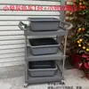 Carrito de empuje pequeño de tres niveles para restaurantes, carrito de servicio de plástico, estante de exhibición de alimentos para restaurantes de hot pot, estante de almacenamiento y carrito de recolección de alimentos