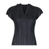 Miyake Color Puro Clásico Primavera y Verano Nuevo Versátil Camiseta Mujer Básica Ajustada Cuello en V Sin Mangas Top Básico