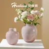 Novo vaso azul de vidro estilo nórdico com toque de luxo para decoração de sala de estar e arranjo de flores