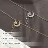Bajo el Árbol Banyan Plata de Ley S925 Popular Cadena para Clavícula con Borla de Estrella y Luna para Mujer, Único y de Alta Gama, Regalo para Novia