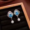 Brincos de Prata Zircônia Borboleta Gota d'Água Pendentes Luxo Leve High-End Moda Targos Design Versátil Brincos de Nicho