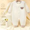Mameluco para Bebé Primavera, Otoño e Invierno Bebé Algodón Puro Cálido Acolchado de Tres Capas Mameluco de Manga Larga Ropa para Recién Nacido