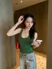 Top sin mangas con ribete de encaje y diseño hueco de nicho, cuello halter, espalda hermosa, con copas extraíbles, no necesita sujetador, venta al por mayor para mujeres