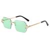 Nuevas Gafas de Sol Cuadradas sin Montura con Corte al Borde Moda Europea y Americana Estilo Ins Estilo Callejero Gafas de Sol de Moda Gafas de Marco Pequeño