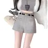 Shorts de Lã Feminino 2026 Novo Outono e Inverno Cintura Alta Fashionable de Lã Mais Vendido Casual Linha A Wide-Leg Boot Shorts
