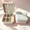 Caja de Joyería de Alta Gama Transfronteriza de Amazon Color Macarrón con Tapa Abatible Caja de Almacenamiento de Alta Gama