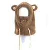 Gorro de Lana Tejido Cálido para Otoño e Invierno para Mujer, Gorro con Protección para los Oídos para Mamá Ciclista, Gorro Integrado con Bufanda, A Prueba de Frío