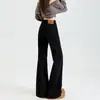 Jeans Bootcut Negros de Cintura Alta para Mujer Otoño e Invierno 2025 Pierna Ancha Suelta Aspecto Adelgazante Pierna Antiadherente Pantalones Acampanados de Herradura Caídos