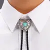 Corbata de Bolo Turquesa Simple y Creativa en Forma de Corazón, Ajustable, Unisex, Cuerda Decorativa para el Cuello de Vaquero Occidental