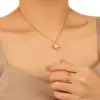 Colar de corrente para pescoço de aço titânio banhado a ouro PVD, com pingente de vieira, moda de verão transfronteiriça, estilo oceano, para praia