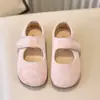 Zapatos Planos de Otoño Estilo Francés Dulce para Niñas, Zapatos de Lana para Bebés Estilo Princesa, Zapatos de Cuero de Color Sólido Casual Versátiles con Suela Suave
