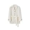 Sumeihui 2026 Outono/Inverno Novo Lc Estilo Coreano Blazer de Lã Macio e Elegante com Cinto para Mulheres