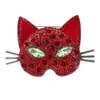 Broche Cabeça de Gato Totalmente Cravejado Nova Moda Retro Transfronteiriço Acessórios Personalizados para Fantasia de Gato Broche de Lapela Joias Ecológicas