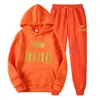 Sudaderas con Capucha Estampadas de Marca de Tendencia Otoñal Europea y Americana para Hombres y Mujeres, Conjuntos Deportivos Casuales y Pantalones de Chándal de Dos Piezas para Parejas