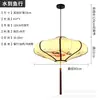 Lustre Pendente Disco Voador Tecido Lanterna Decorativa Lanterna Sala de Estar Sala de Jantar Estilo Chinês Móveis de Restaurante Pintados à Mão Chinês E27