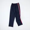 Pantalones Uniforme Escolar Azul Marino con Rayas Rojas y Blancas, Pantalones Deportivos Holgados para Estudiantes de Primaria, Secundaria y Preparatoria, Blanco, Rojo y Negro
