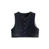 Chal de mujer de moda 26 otoño nuevo estilo, holgado y casual, chal versátil de algodón Tencel, abrigo corto con cuello redondo para mujeres petites