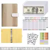 Cuaderno de Hojas Sueltas A6 Transfronterizo Cuaderno de Contabilidad de Hojas Sueltas Piel de PU Gradiente Cuaderno de Presupuesto de Efectivo Planificación Financiera Venta al por Mayor