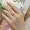 Ranking de Ventas Europeo, Americano, Japonés y Coreano Anillos de Moissanita Plata S925 Chapado en Platino Anillos de Compromiso para Mujer Estilo Simple Venta al por Mayor