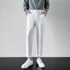 Traje colgante de viento maduro ligero Pantalones de traje casual rectos de nueve puntos para hombre Pantalones largos de alta gama para hombre de primavera y otoño