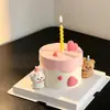 Decoración de pastel del Día de San Valentín chino, adorno de cachorro de dibujos animados lindo, vela espiral, inserto de decoración para hornear, accesorio de tarjeta