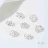 Cuentas Espaciadoras al Por Mayor Alta Retención de Color Cobre Plateado Plata Esterlina con Incrustaciones de Zircón Redondas Copo de Nieve Cuentas Espaciadoras para Joyería DIY Pulsera Collar