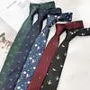 Terno Casual Masculino Moda Bordado Padrão Animal Pequeno Azul e Preto Gravata Amarrada à Mão 7cm Estilo Britânico Casamento