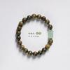 Personalidad elegante, combina con todo, cuentas redondas de madera, círculo único, cuentas de Buda, pulsera Zen, sándalo verde, sándalo seda dorada, festival de alto nivel para hombres y mujeres