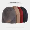 2021 Nuevo Sombrero de Lana Tejido Cálido con Bordado de Espiga de Trigo para Hombre, Sombrero Pullover a Prueba de Frío para Ciclismo al Aire Libre