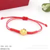 Doze Signos Corda de Cera Corda Vermelha Pulseira Trançada Ano do Cavalo Ano do Zodíaco 12 Signos Pulseira Fofa para Casal Estudante Atacado