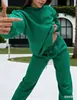 Conjunto de sudadera transfronterizo europeo y americano para primavera, otoño e invierno, conjunto de dos piezas con sudadera con capucha y mangas largas con logo deportivo de moda