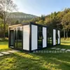 Casa de Atividades Contêiner Color Block Área Grande Porta de Entrada de Vidro Ponto Turístico Pousada Acampamento ao Ar Livre Casa Móvel