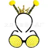 Coroa de Abelha Infantil Tiara Decoração Animal Toque Aro de Cabelo Óculos Conjunto de Maquiagem Fantasia de Baile Adereços