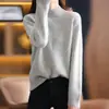 Suéter de Color Sólido para Mujer de Cuello Alto Medio 2024 Nuevo Otoño e Invierno Moda Femenina Versátil Grueso Prendas de Abrigo Suelto Tejido Superior