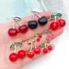 12 Peças/Pacote Acessórios DIY Liga de Esmalte Frutas Cereja 3D Pulseira Colar Pingente Brincos Acessórios de Orelha Enfeites Pendurados