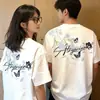 Camiseta de Verano de Moda Perezosa Bordado Completo Hombres Atuendo de Pareja Nuevo Muy Atractivo Popular Harajuku Sencillo Manga Corta Hombres Mujeres