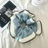 Novo anel de cabelo de contraste azul de alto padrão, anel de cabelo de renda com sensação fofa, estilo simples e de alta elasticidade, acessórios de cabelo, adorno de cabeça