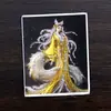 Pintura Thangka Dorada de Color al por Mayor Núcleo Zorro de Nueve Colas Hada Zorro Zakiram Vida Pasada y Vida Presente Thangka con Dorado Espolvoreado Tarjeta de Lienzo Núcleo